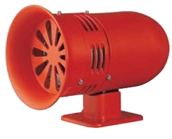 Indoor Heavy Duty Motor Siren - Color: Red