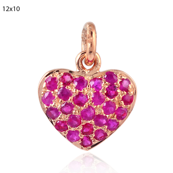 Ruby Gemstone Charm Pendant Jewelry