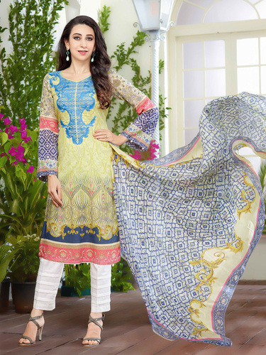 O Womaniya Cotton Printed Suit - Cotton, Yellow with Multicolor Print | Comfortable, Stylish Casual Wear, Elegant Look