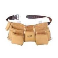 Leather Tool Bag - Heavy Duty Spilt Leather, Adjustable Waist Belt With Multiple Tool Pockets | Industrial Safety Use, 1-year Warranty