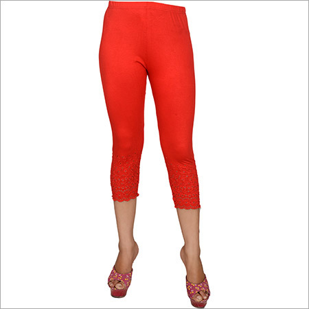 Capri Red - Cotton Blend, S-XL, Cropped | Soft Fabric, Comfortable Fit, Stylish Design, Durable Material, Elasticated Waist