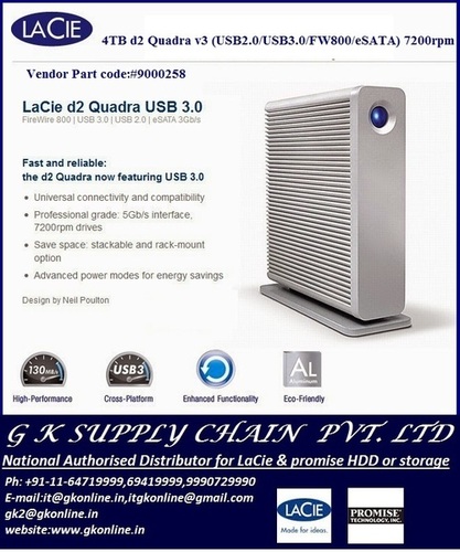 4TB d2 Quadra v3 (USB2.0/USB3.0/FW800/eSATA) 7200rpm