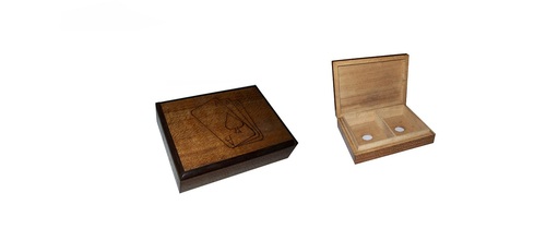 Leather Wooden Card Holder - Natural Wood Blend Various Sizes Available Cheerful Brown Color | Gift Box Functionality One Year Warranty