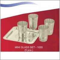 SILVER COATED GLASS SERVING SET