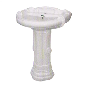 Sterling Set - Ceramic 30x30x80cm Glossy White, Drain Faucet Included, Elegant Durable Low Maintenance