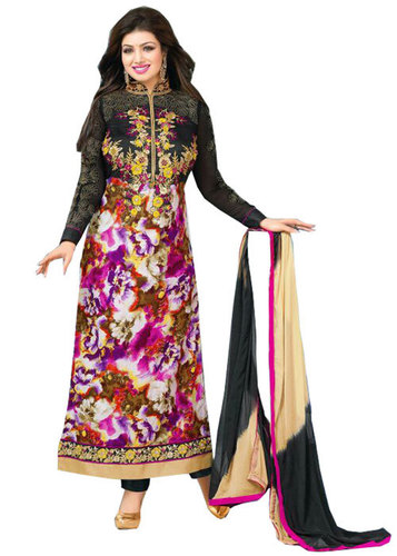 Multi Embroidered Pure Cambric Cotton Semi-Stitched Suit With Dupatta