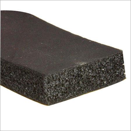 Black Natural Sponge Rubber Strips