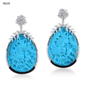 Turquoise Carved Earring