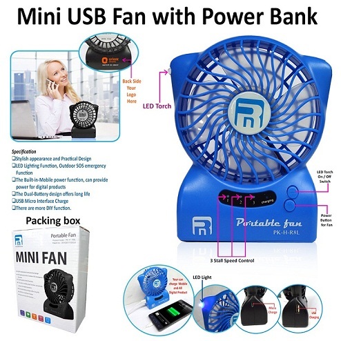 Mini USB Fan with Power Bank