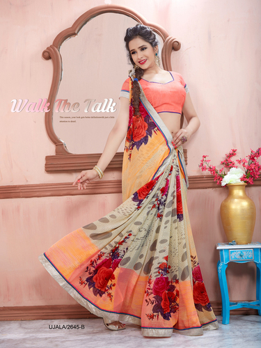 Ujala Work Border Sarees