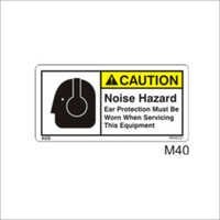 White And Yellow Noise Hazard Sign
