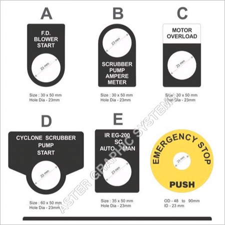 Black And Yellow Push Button Legends