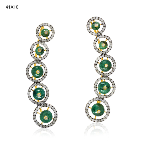 Emerald Ear Climber Jewelry
