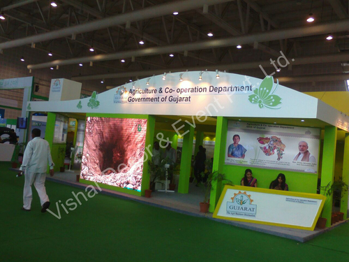 Gujarat Agro - Wood and Fabric 10x20 ft, Green, LED Lighting | Informative Displays, Customizable Graphics, Durable Structure, Professional Image, Brand Promotion