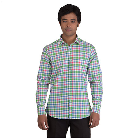 Checks Shirt - Cotton, M-XXL, Green | Button Closure, Point Collar, Stylish Design, Comfortable Fit, Durable Fabric, Easy Care, Professional Look, Versatile Style