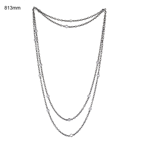 White Topaz Lariat Necklace