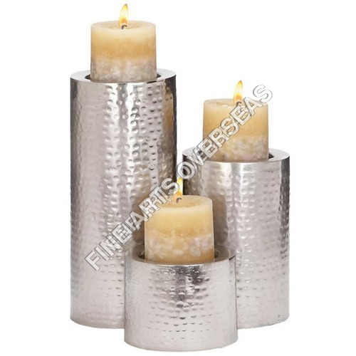 Hammered Aluminum Candle Holder