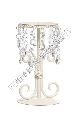 Metal Candle Stand with Crystal