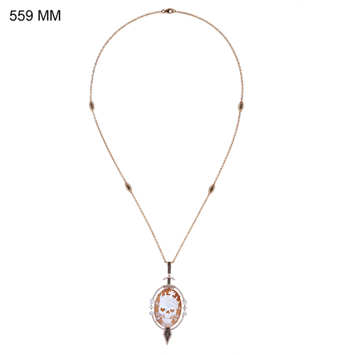 Shell Cameo Skull Necklace