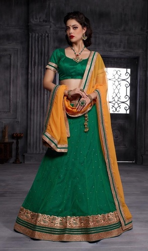 Green-Color-Lehenga