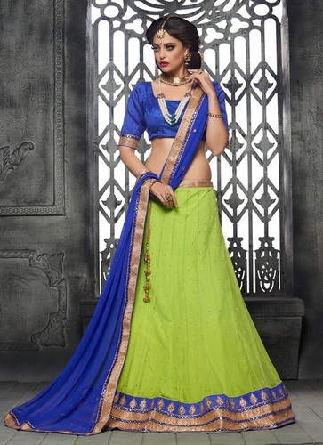 Parrot-Green-Color-Lehenga