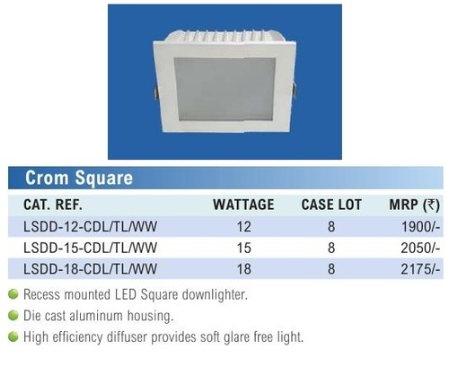 Recess Mounted LED Square Downlighter