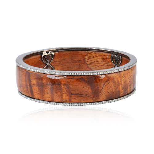 Wholesale Wooden Bangles Silver Diamond Jewelry Diamond Carat Weight: 1.8 Carat
