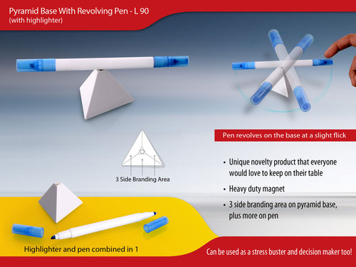 Pyramid stand with Revolving pen & highlighter By NEWGENN INDIA