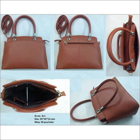 Tan Ladies Brown Leather Bag