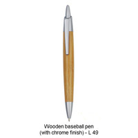 Wooden baseball pen (with chrome finish)