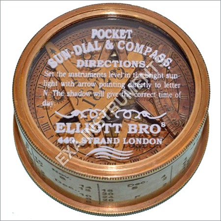 Nautical Compass - Brass, 7cm Diameter, Glass Case | Analog Dial, Magnetic Needle, Accurate Readings, Portable