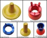 Batting Tee - Molded Pvc | Height Adjustable, Waterproof, Durable, Available In Large (16cm) & Small (10cm), Bright Yellow For Easy Identification