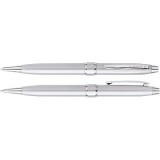 Stratford Ball-Point Pen Pencil Set Satin Chrome