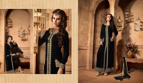 Heavy Embroidered Velvet Designer Suits