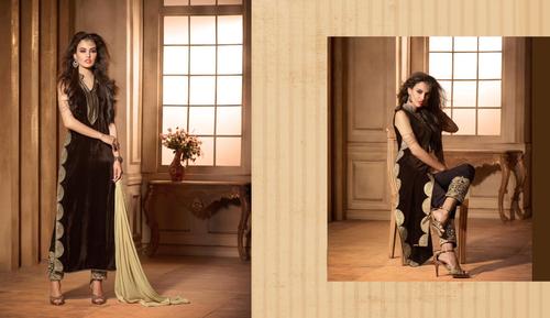 Heavy Embroidered Velvet Designer Suits