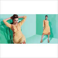 Zari Embroidered Kurtis - Cotton Blend, Knee Length, Yellow | Elegant Embroidery, Soft Fabric, Shrink Resistant, Intricate Design