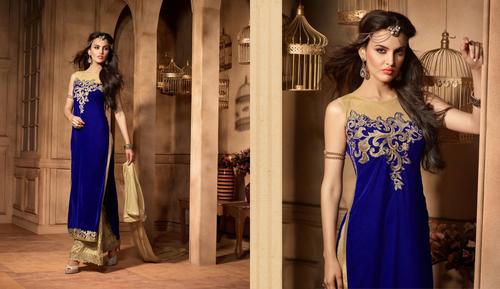 Heavy Embroidered Velvet Designer Suits
