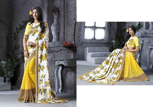 Fashionable Fancy Silk Georgette Saree