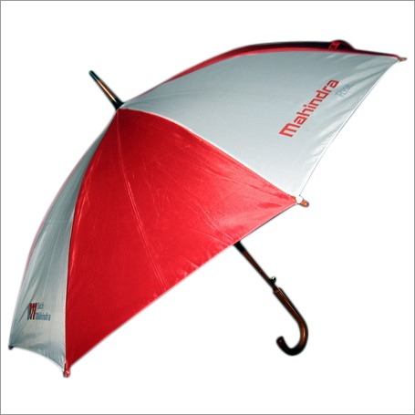 Red Corporate Advertisement Umbrella Of Mahindra