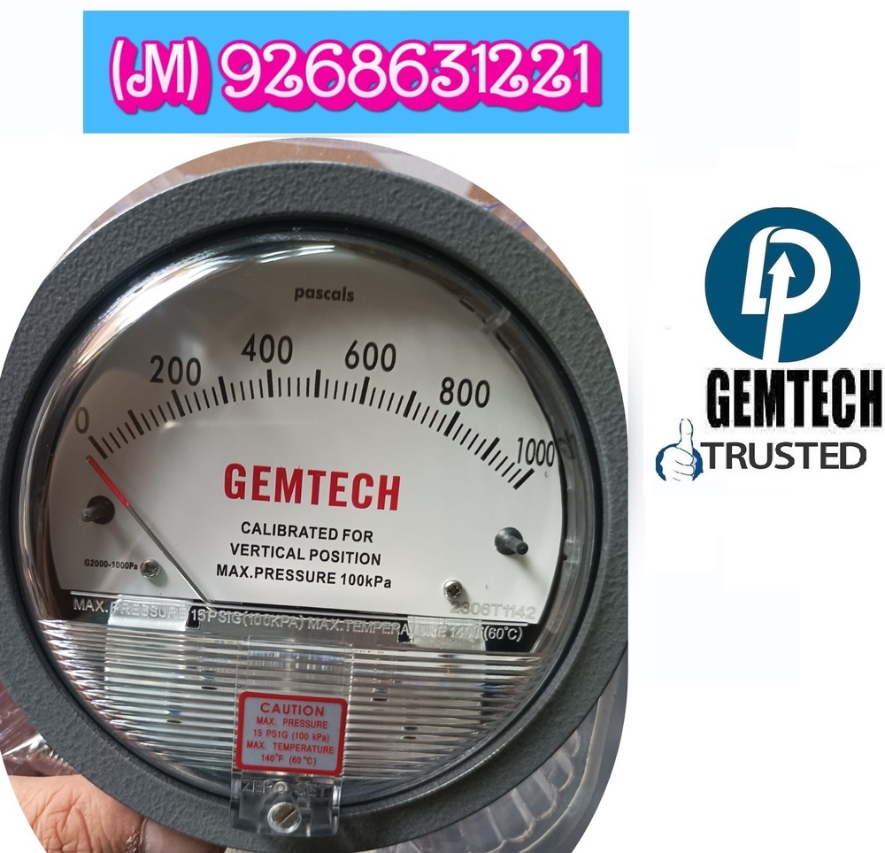 GEMTECH Differential Pressure Gauges Distributors India Chennai Tamil Nadu