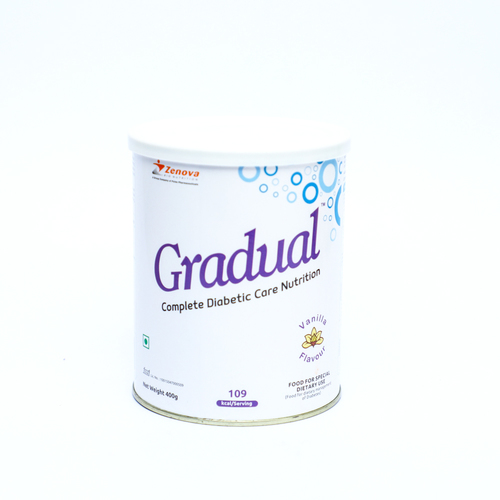 Gradual Advanced Nutritional Supplement - 400g Powder Can | Slow Release Energy Omega 3 Dietary Fiber MUFA Rich Fats 24 Months Shelf Life Diabetes Management