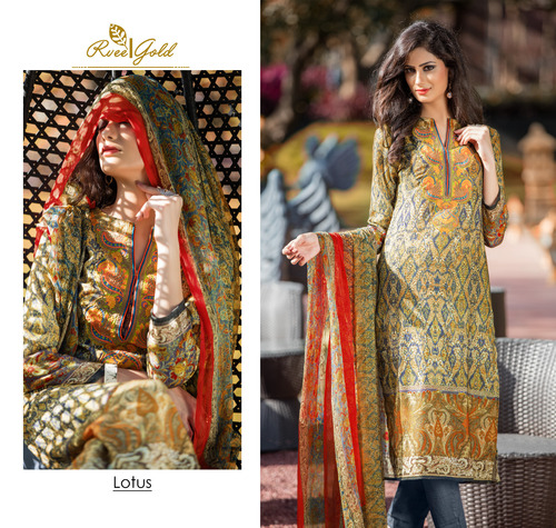 Digital Printed Pashmina Suit