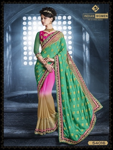 Net Embroidery Wedding Saree