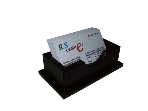 Brown Leatherette Business Card Holder