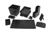 Black R.s. Leather Desk Sets