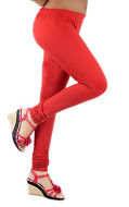 Red V Cut Churidar Leggings