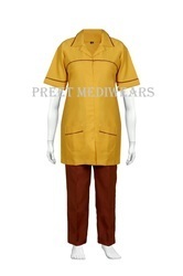 Full Sleeves Nursing Uniform - Cotton Blend, Multiple Sizes, Mustard Yellow | Comfort, Durability, Colorfast, Stylish Design