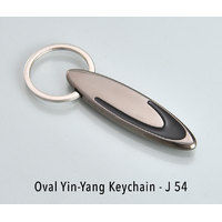 Oval yin-yang keychain