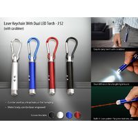 Laser Keychain with dual LED torch (with carabiner