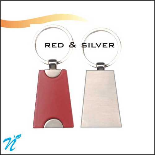 Metal Keychain Red & Silver